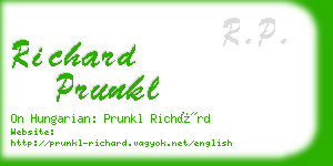 richard prunkl business card